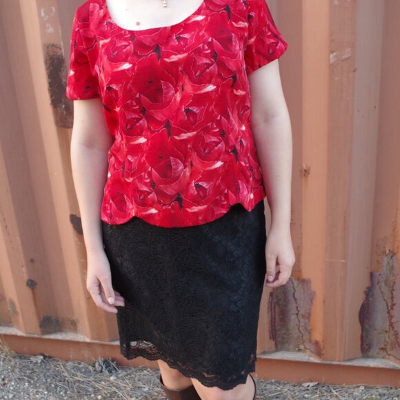 Black Lace Vintage Mini Skirt By Kenar - Picture 5 of 7